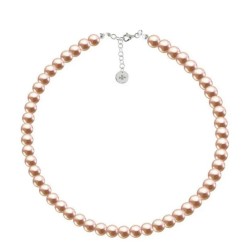 Collar y aretes Perlas de cristal Oro Rosa plata .925 Zvezda