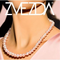 Collar y aretes Perlas de cristal Rosa Claro plata .925 Zvezda