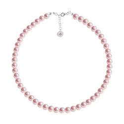 Collar y aretes Perlas de cristal Rosa Claro plata .925 Zvezda