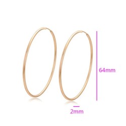 Arracadas Grandes Lisas Ligeras Tubulares Oro 18K Laminado Dorado