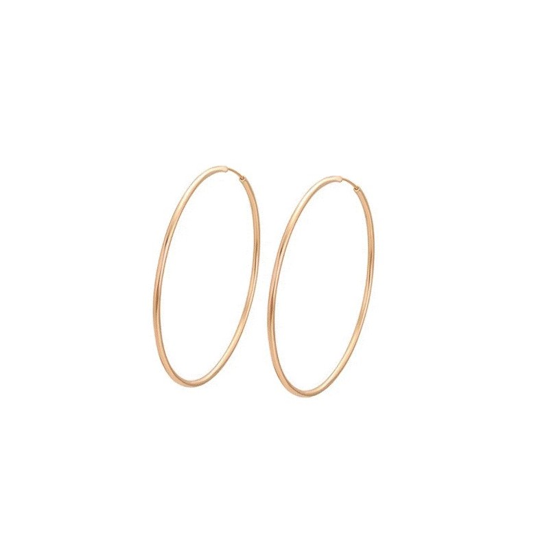 Arracadas Grandes Lisas Ligeras Tubulares Oro 18K Laminado Dorado Arracadas Grandes Lisas Ligeras Tubulares Oro 18K Laminado Dorado
