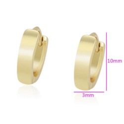 Arracadas Huggies Lisa Niña Adulto Unisex Oro 14K Laminado Dorado