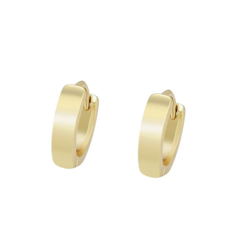 Arracadas Huggies Lisa Niña Adulto Unisex Oro 14K Laminado Dorado Arracadas Huggies Lisa Niña Adulto Unisex Oro 14K Laminado Dorado