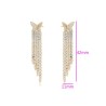 Aretes Mariposa Largos Fiesta Cristales Oro 14K Laminado Dorado