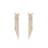 Aretes Mariposa Largos Fiesta Cristales Oro 14K Laminado Dorado