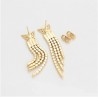 Aretes Mariposa Largos Fiesta Cristales Oro 14K Laminado Dorado