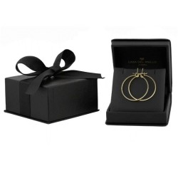 Arracadas Lisas 3.2 Cm Oro Italiano Sólido 14k