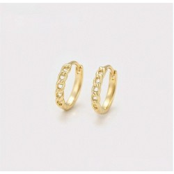 Arracadas Diseño Eslabones Ligeras Oro 14K Laminado Dorado