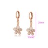 Aretes Flor Colgante Cristales Oro Rosa 14K Laminado