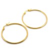 Arracadas Lisas 3.3 Cm Oro Sólido 14k