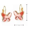 Aretes Mariposa De Cristales Oro 18k Laminado Rosa