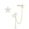 Aretes Margarita Cristal Trepadores Clip Oro Laminado