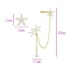 Aretes Margarita Cristal Trepadores Clip Oro Laminado