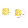 Aretes Broquel Cristal Citrino Oro 14k Laminado