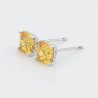 Aretes Broquel Cristal Citrino Oro 14k Laminado