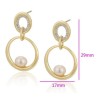 Aretes Dama Perla Cultivada Y Cristal Oro 14k Laminado