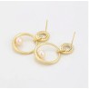 Aretes Dama Perla Cultivada Y Cristal Oro 14k Laminado