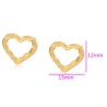 Finos Aretes Broquel Corazón Facetados Para Dama Oro 24K Laminado