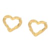 Finos Aretes Broquel Corazón Facetados Para Dama Oro 24K Laminado