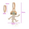 Aretes Arracadas Robot Bailando Con Swarovski Oro 14K Laminado