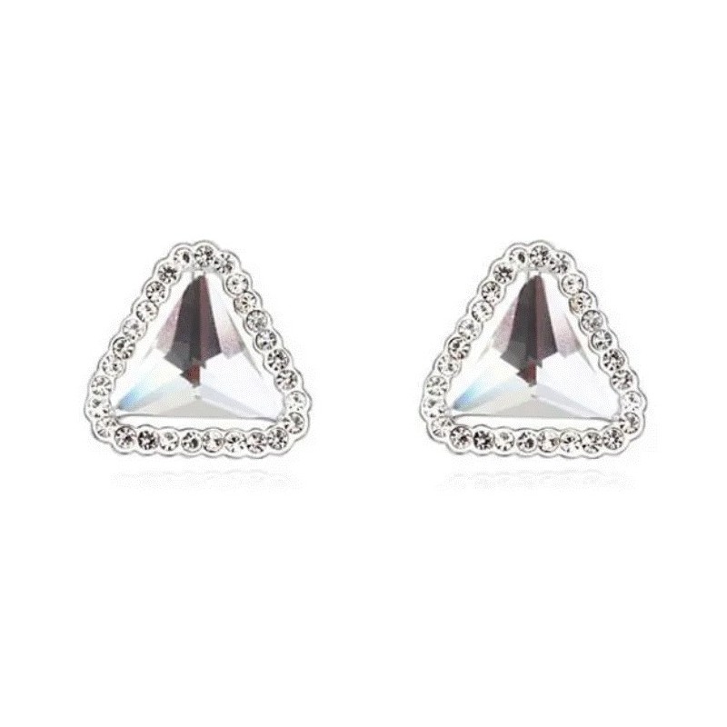 Aretes Ocean Heart, Baño oro blanco, 18K, ACO10-14-43 Aretes Ocean Heart, Baño oro blanco, 18K, ACO10-14-43