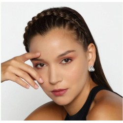 Aretes Ocean Heart, Baño oro blanco, 18K, ACO10-14-43